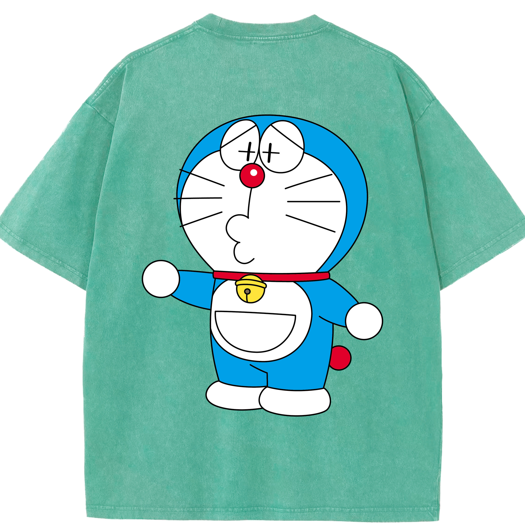 （画像用） ドラえもん Doraemon 綿100% ヴィンテージ風 半袖Tシャツ（背面プリント）